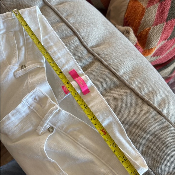 Lilly Pulitzer White Jeans with Blue Floral Embroidery - Picture 7 of 9